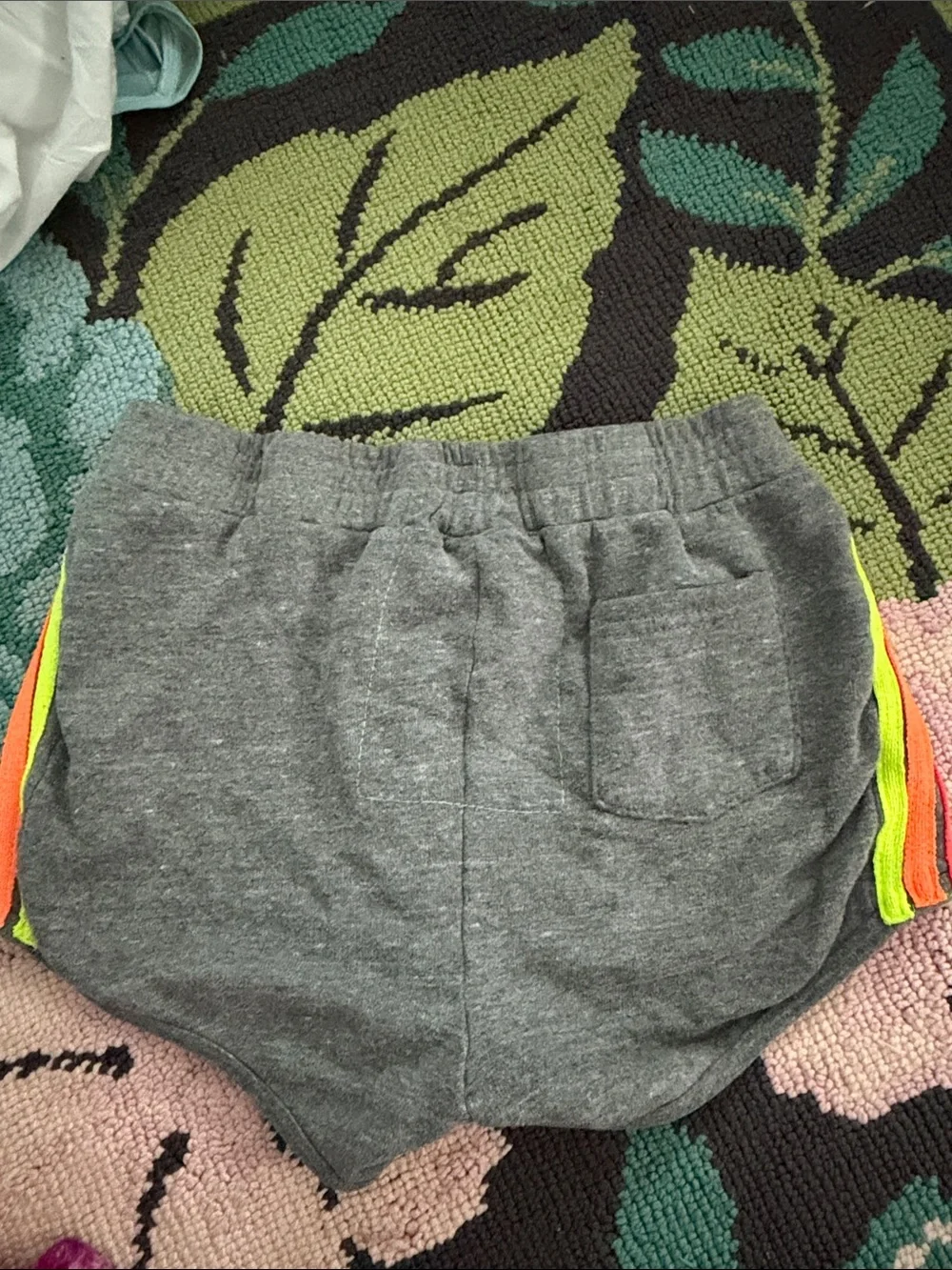 Aviator Nation Gray Athletic Shorts with Rainbow Side Stripes